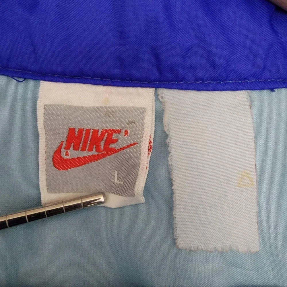 Vintage Nike Windbreaker Jacket Mens Large Blue‎ Half Zip Embroidered Swoosh 90s